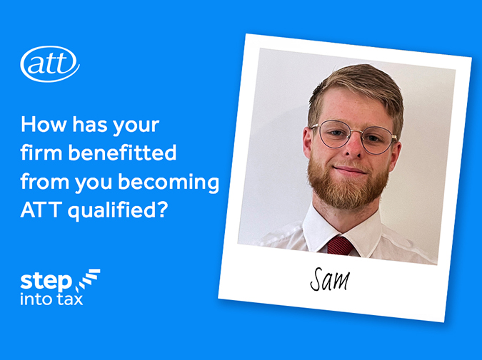 Polaroid of an ATT member alongside text - How has your firm benefitted from you becoming ATT qualified?