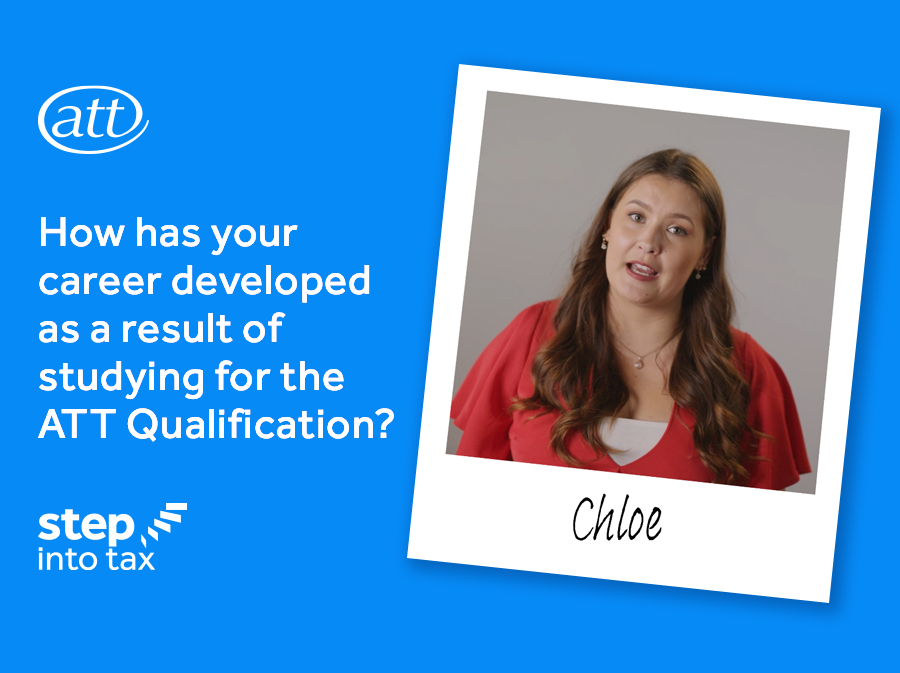 Polaroid of an ATT member alongside text - How has your career developed as a result of studying for the ATT qualification?