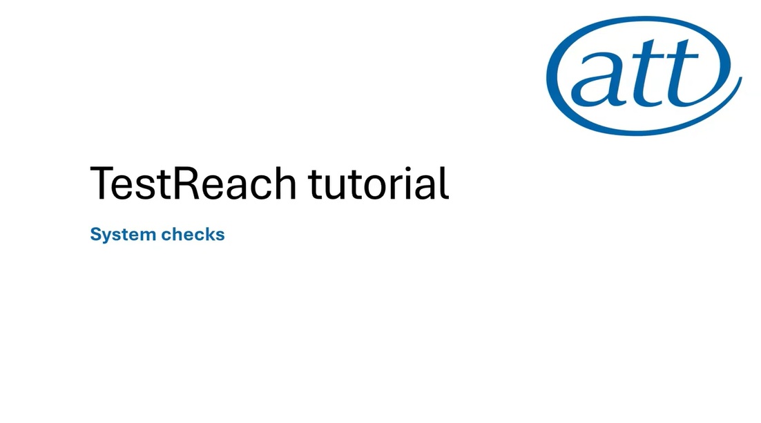 TestReach system checks - white background with ATT logo