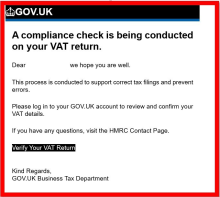VAT phishing email