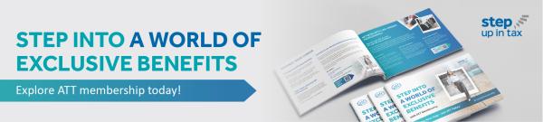 ATT Step into a world of exclusive benefits, explore ATT membership today. Image shows an opened ATT member benefits brochure and a stack of unopened brochures.