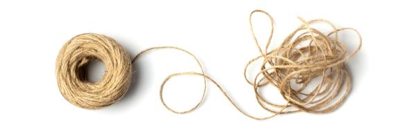 A ball of string being unwound