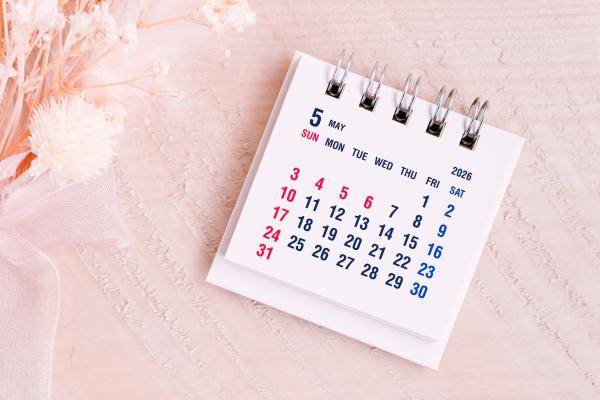 May 2026 desk calendar