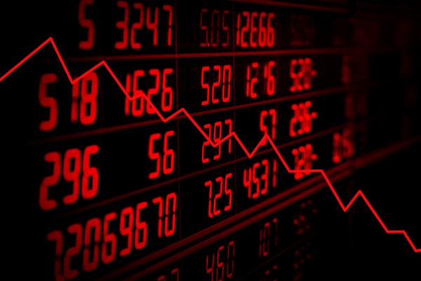 Red line for falling shares