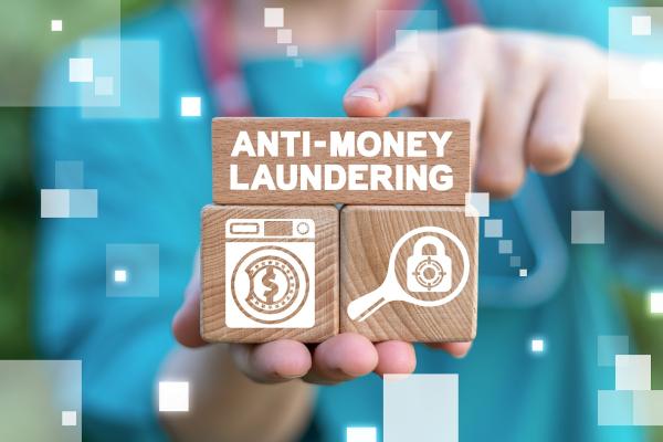 anti-money laundering words on blocks