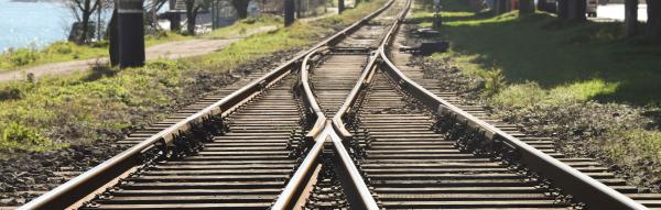 Two railway lines merge into one