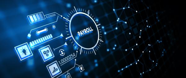 Virtual digital graphics incorporating the word "Payroll"